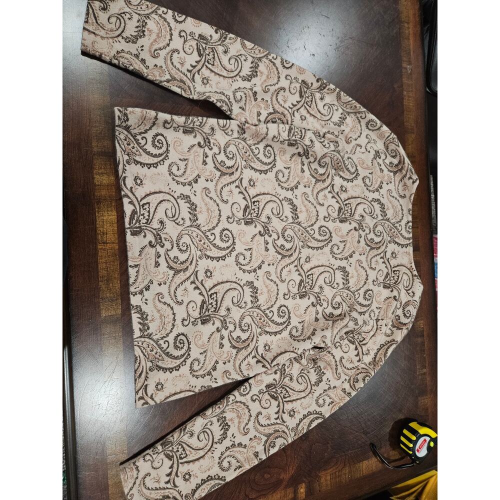 Charter Club 100% Cashmere Paisley V Neck Sweater Women’s Large Beige - Picture 3 of 5